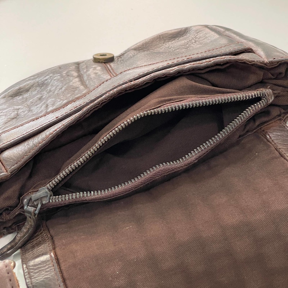 Brown Woven Leather Adjustable Strap Small Crossbody Purse Bag Distressed Travel - Picture 15 of 16